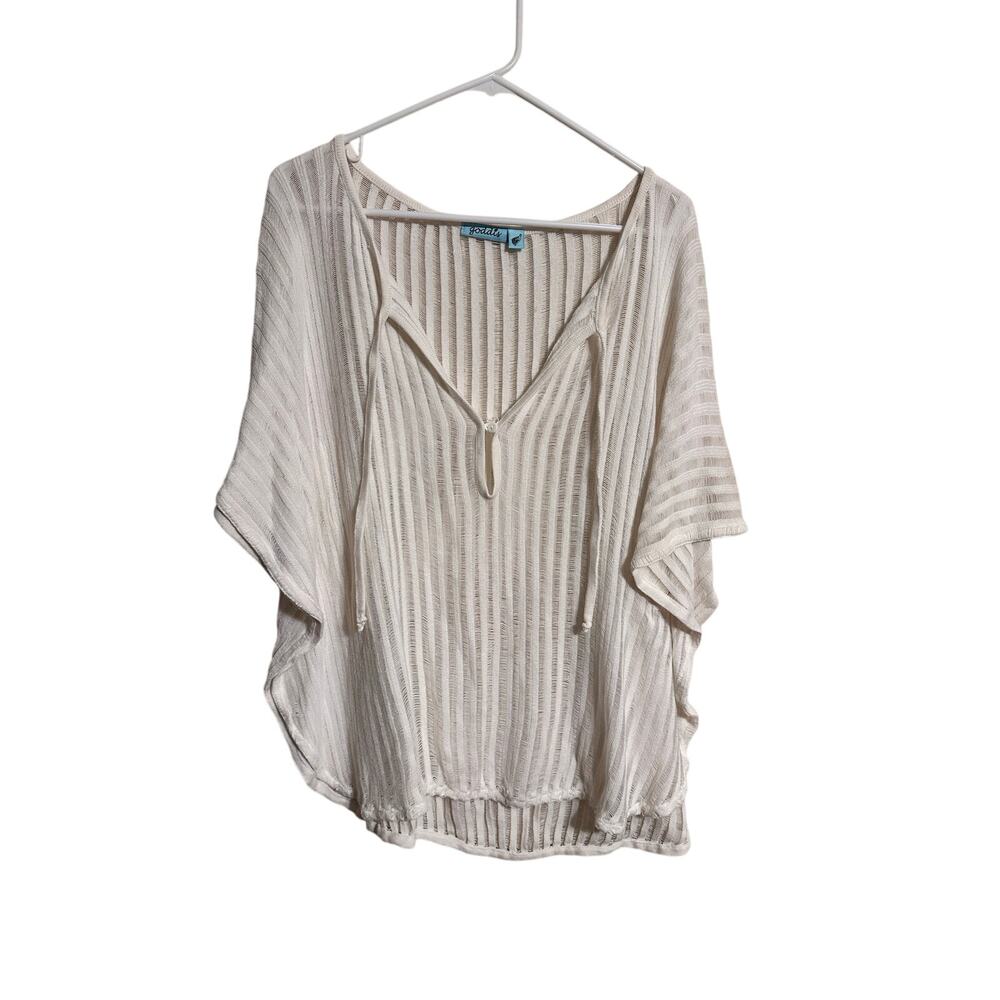 Goddis Knits White Lightweight Beachy Cover Up Top Size Medium Large